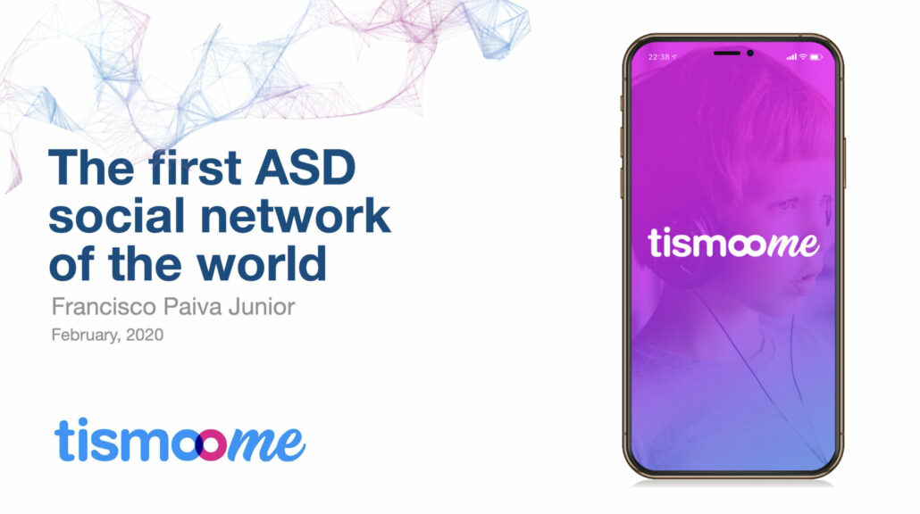 Slide de apresentação da Tismoo.me nos Estados Unidos — Canal Autismo / Revista Autismo