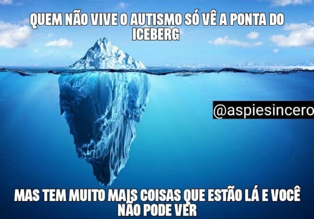 Meme Sincero: 'Quem não vive o autismo, só vê a ponta do iceberg' — Canal Autismo / Revista Autismo