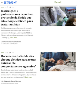 Blog Vencer Limites, do Estadão, publica artigos sobre consulta pública da Conitec sombre eletroconvulsoterapia para autistas — Canal Autismo / Revista Autismo