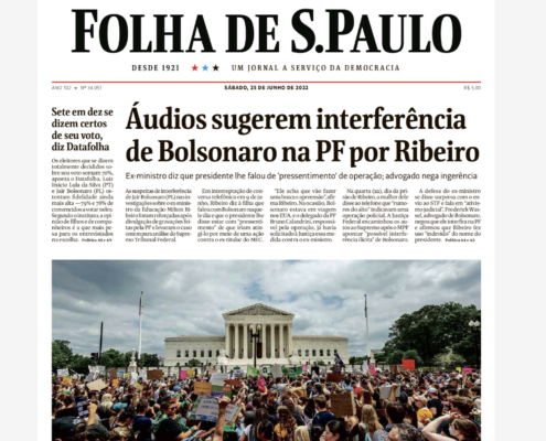 Capa da edição que contém editorial da Folha de S.Paulo de 24.jun.2022, sobre rol da ANS e autismo - Canal Autismo / Revista Autismo