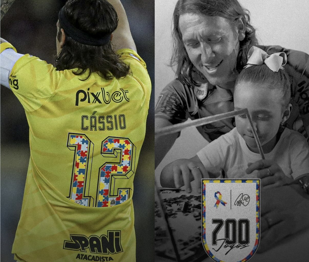 Cássio atinge marca de 700 jogos no Corinthians, com homenagem especial à filha autista — Canal Autismo / Revista Autismo