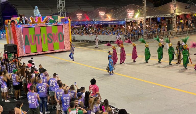 Escola de samba de SC faz desfile temático sobre autismo