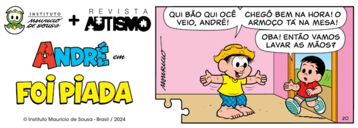 André e a Turma da Mônica em: Foi piada — Canal Autismo / Revista Autismo