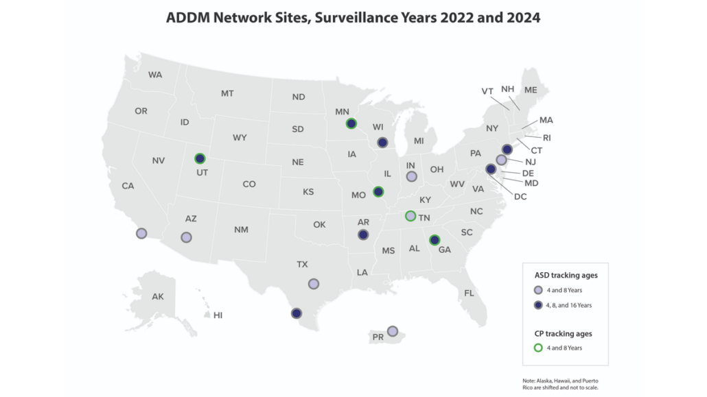 Mapa dos EUA com as 16 regiões abrangidas pelo estudo do CDC de 2022, divulgado em abril de 2025.